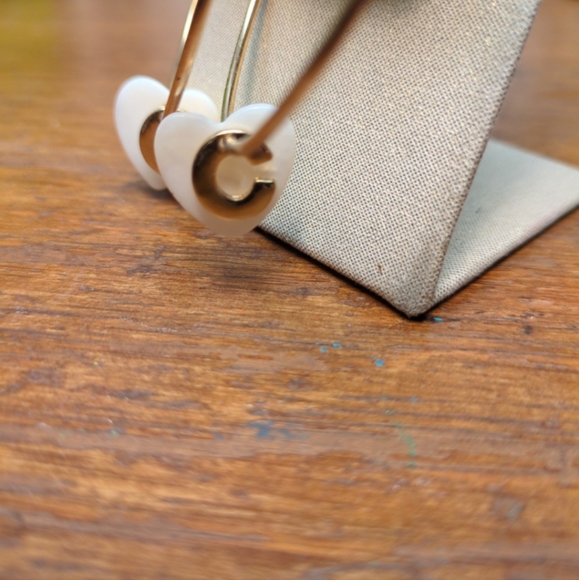 Initial C Heart Earrings Ava & Aiden Gold Tone NWT - Picture 3 of 5